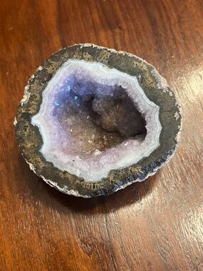 Natural Amethyst Geode Cluster - Purple and White Crystal